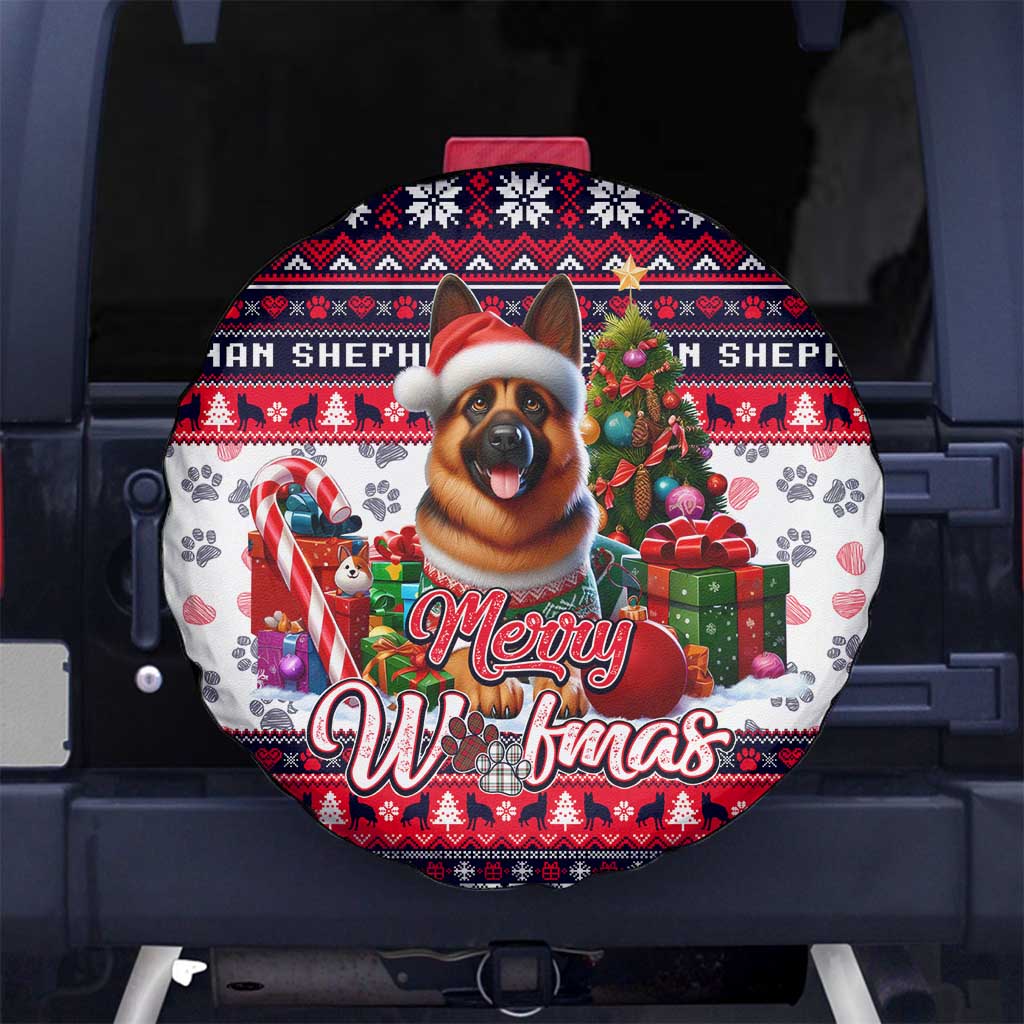 German Shepherd Merry Woofmas Spare Tire Cover Christmas Dog Art Style - Wonder Print Shop