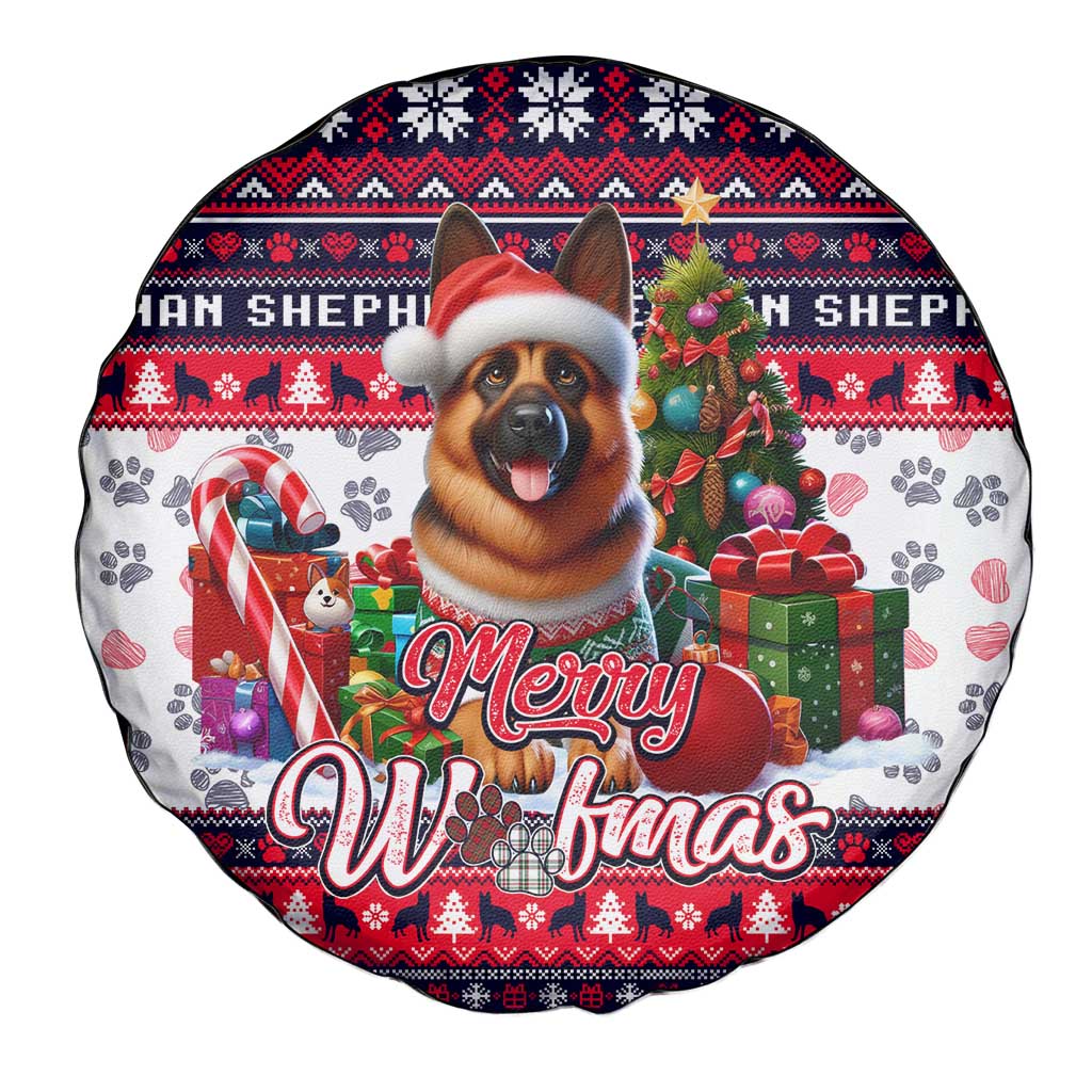 German Shepherd Merry Woofmas Spare Tire Cover Christmas Dog Art Style - Wonder Print Shop