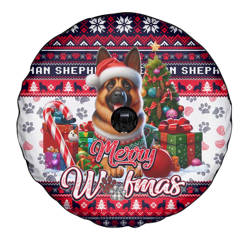 German Shepherd Merry Woofmas Spare Tire Cover Christmas Dog Art Style - Wonder Print Shop