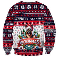 German Shepherd Merry Woofmas Sweatshirt Christmas Dog Art Style - Wonder Print Shop