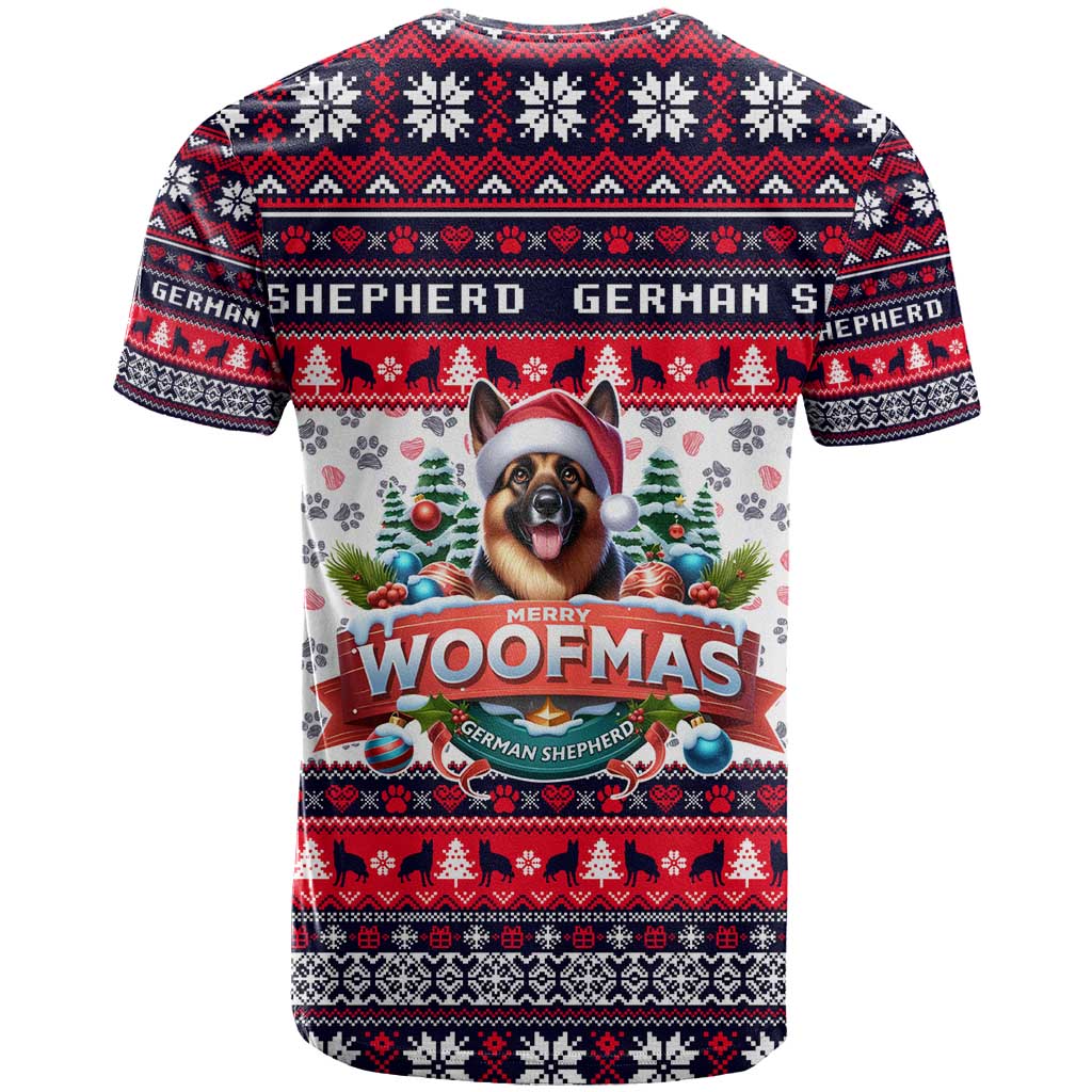 German Shepherd Merry Woofmas T Shirt Christmas Dog Art Style - Wonder Print Shop
