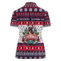German Shepherd Merry Woofmas Women Polo Shirt Christmas Dog Art Style - Wonder Print Shop
