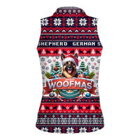 German Shepherd Merry Woofmas Women Sleeveless Polo Shirt Christmas Dog Art Style - Wonder Print Shop