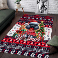 Poodle Merry Woofmas Area Rug Christmas Dog Art Style - Wonder Print Shop