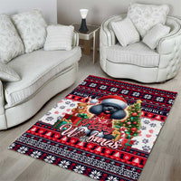 Poodle Merry Woofmas Area Rug Christmas Dog Art Style - Wonder Print Shop