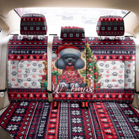 Poodle Merry Woofmas Back Car Seat Cover Christmas Dog Art Style - Wonder Print Shop