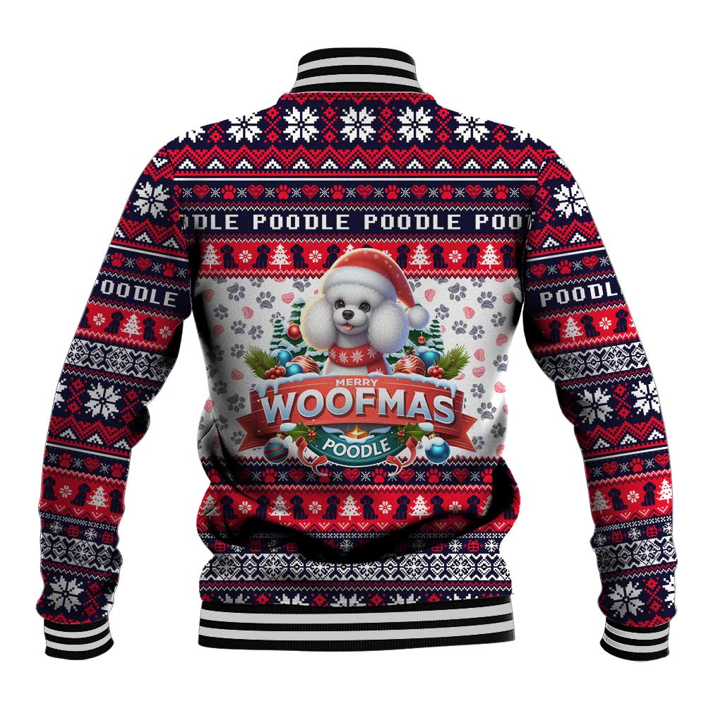 Poodle Merry Woofmas Baseball Jacket Christmas Dog Art Style - Wonder Print Shop