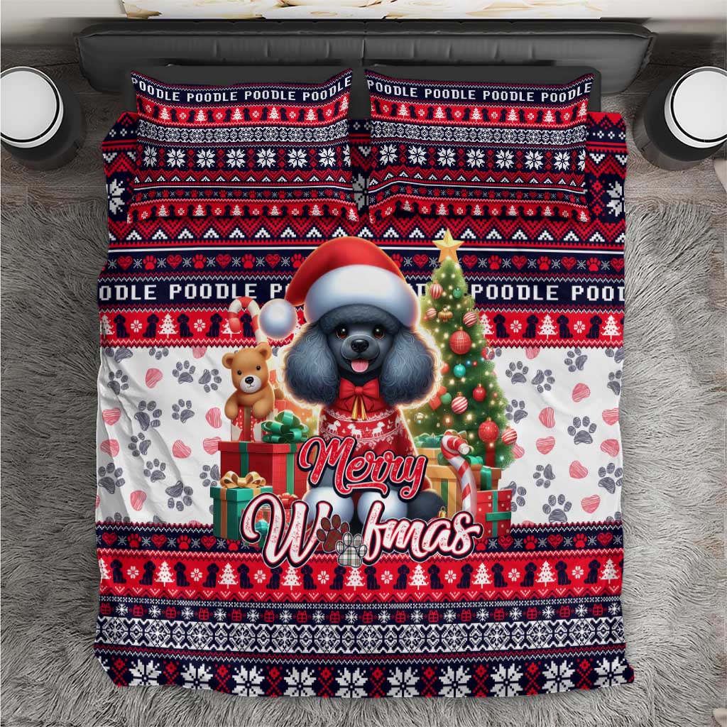 Poodle Merry Woofmas Bedding Set Christmas Dog Art Style - Wonder Print Shop