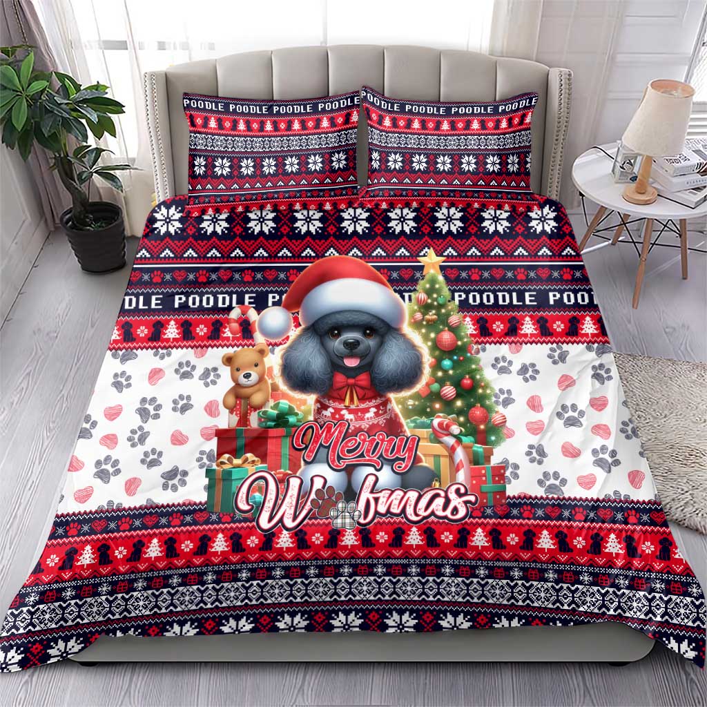 Poodle Merry Woofmas Bedding Set Christmas Dog Art Style - Wonder Print Shop