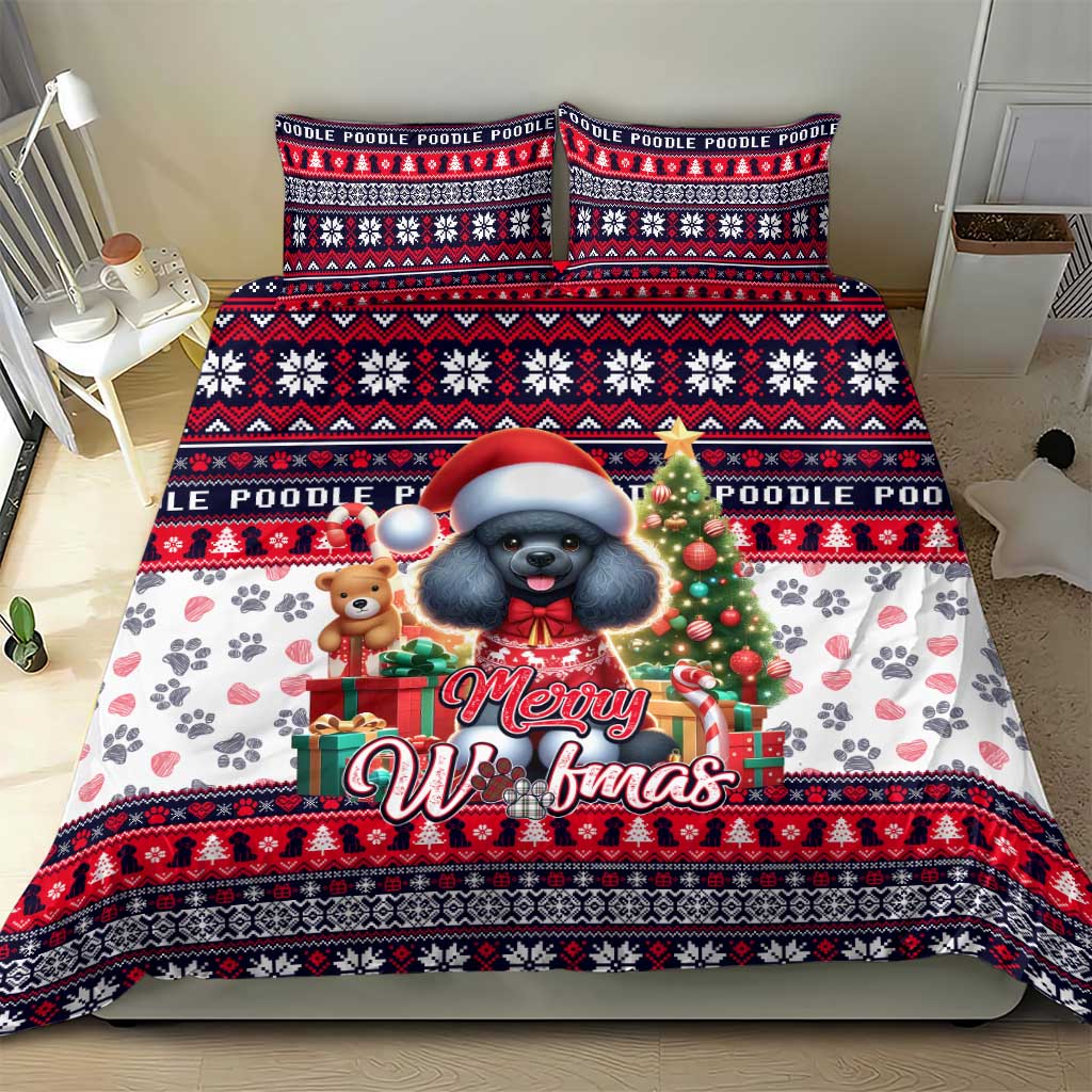 Poodle Merry Woofmas Bedding Set Christmas Dog Art Style - Wonder Print Shop