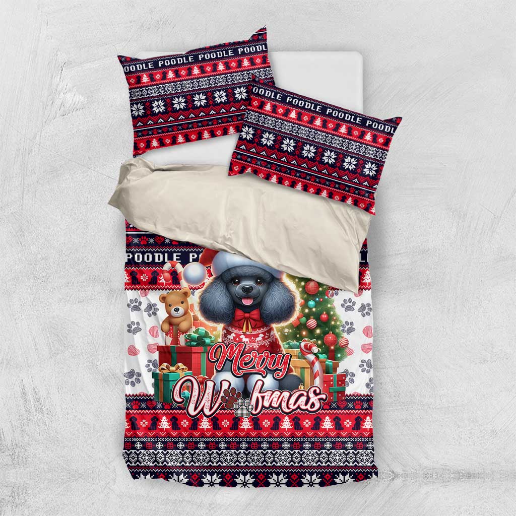 Poodle Merry Woofmas Bedding Set Christmas Dog Art Style - Wonder Print Shop