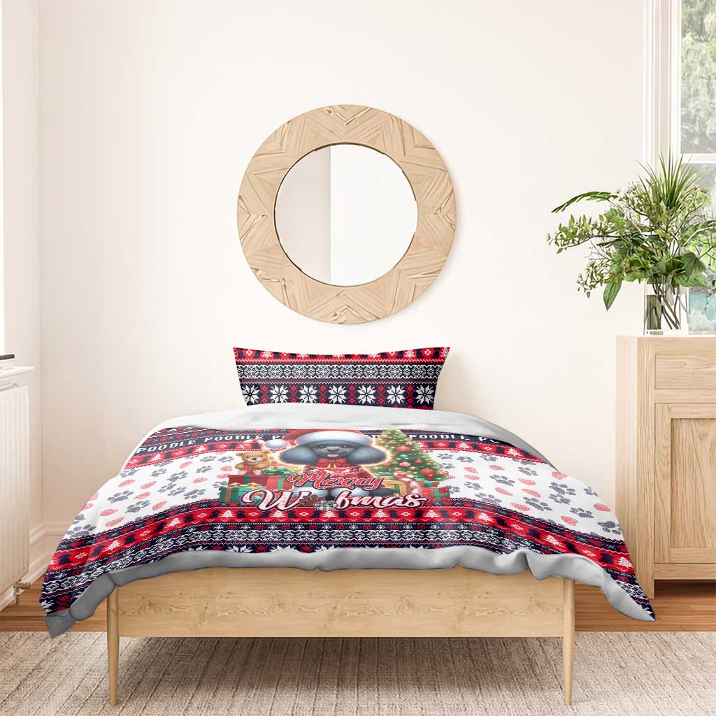 Poodle Merry Woofmas Bedding Set Christmas Dog Art Style - Wonder Print Shop