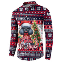 Poodle Merry Woofmas Button Sweatshirt Christmas Dog Art Style - Wonder Print Shop