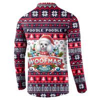 Poodle Merry Woofmas Button Sweatshirt Christmas Dog Art Style - Wonder Print Shop