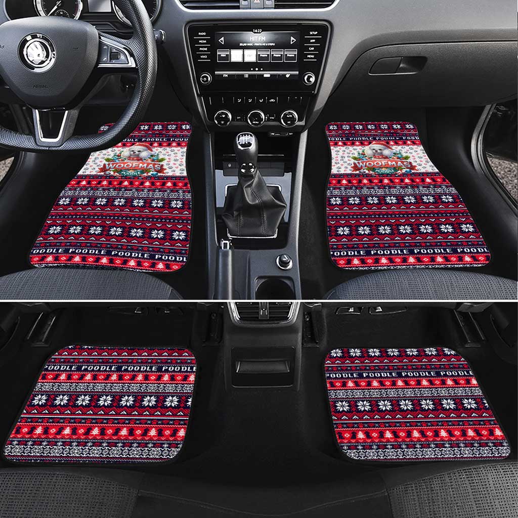 Poodle Merry Woofmas Car Mats Christmas Dog Art Style - Wonder Print Shop