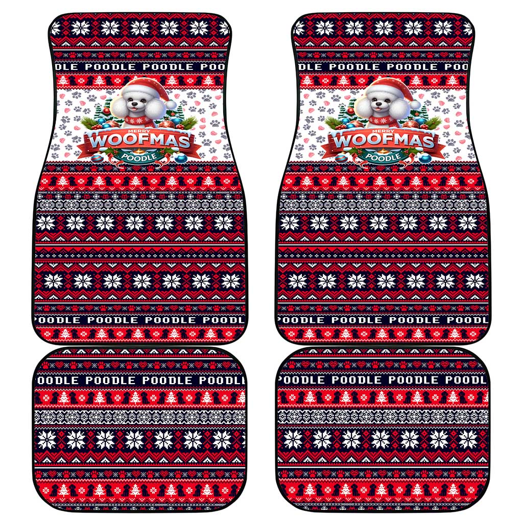 Poodle Merry Woofmas Car Mats Christmas Dog Art Style - Wonder Print Shop