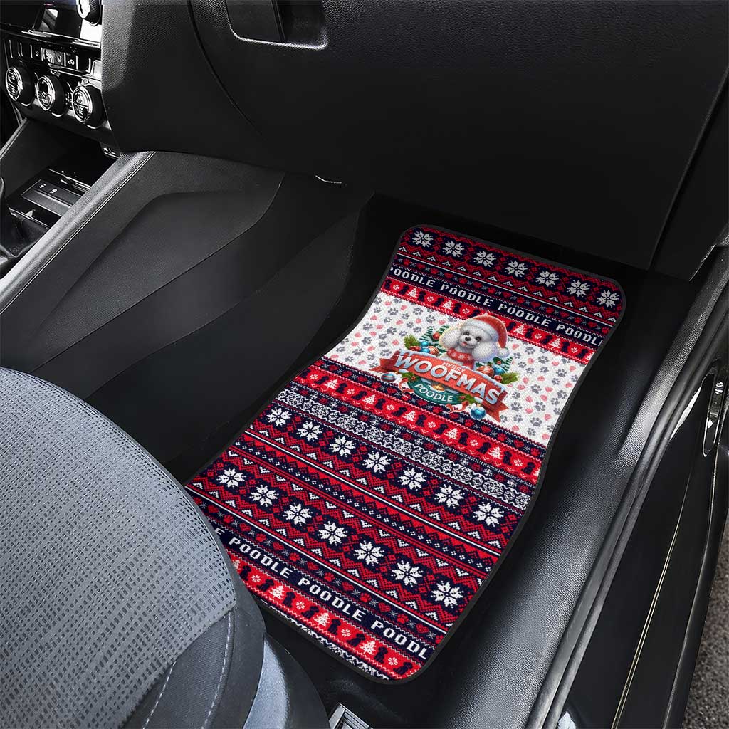 Poodle Merry Woofmas Car Mats Christmas Dog Art Style - Wonder Print Shop