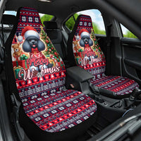 Poodle Merry Woofmas Car Seat Cover Christmas Dog Art Style - Wonder Print Shop