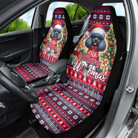 Poodle Merry Woofmas Car Seat Cover Christmas Dog Art Style - Wonder Print Shop