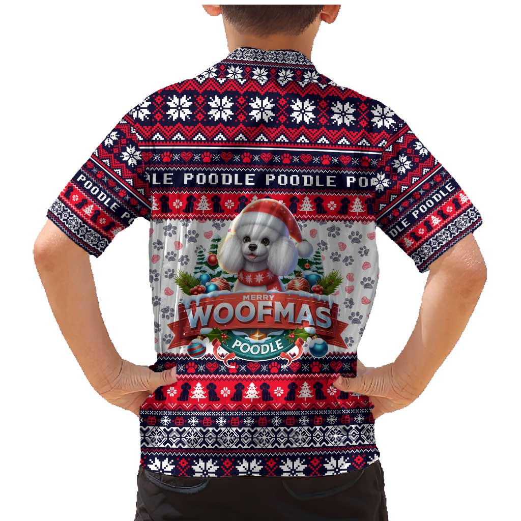 Poodle Merry Woofmas Family Matching Mermaid Dress and Hawaiian Shirt Christmas Dog Art Style - Wonder Print Shop