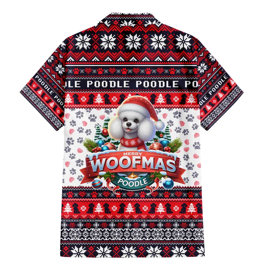 Poodle Merry Woofmas Family Matching Mermaid Dress and Hawaiian Shirt Christmas Dog Art Style - Wonder Print Shop