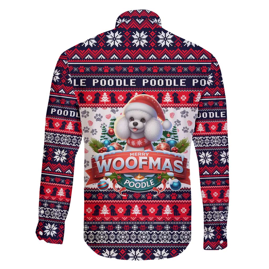 Poodle Merry Woofmas Family Matching Short Sleeve Bodycon Dress and Hawaiian Shirt Christmas Dog Art Style - Wonder Print Shop