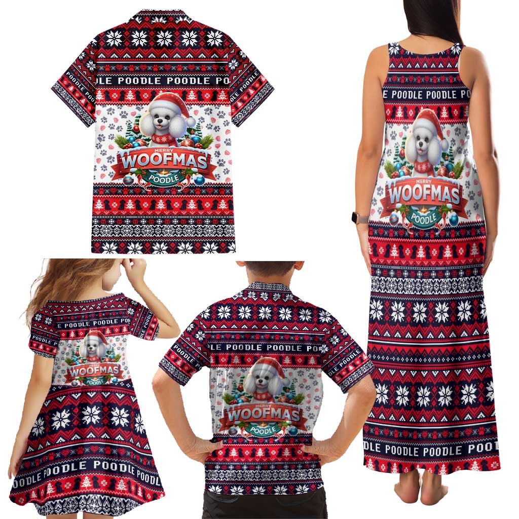 Poodle Merry Woofmas Family Matching Tank Maxi Dress and Hawaiian Shirt Christmas Dog Art Style - Wonder Print Shop
