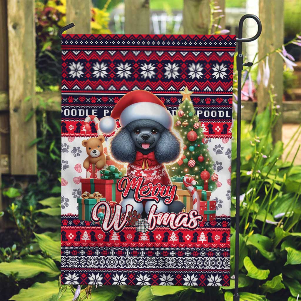 Poodle Merry Woofmas Garden Flag Christmas Dog Art Style - Wonder Print Shop