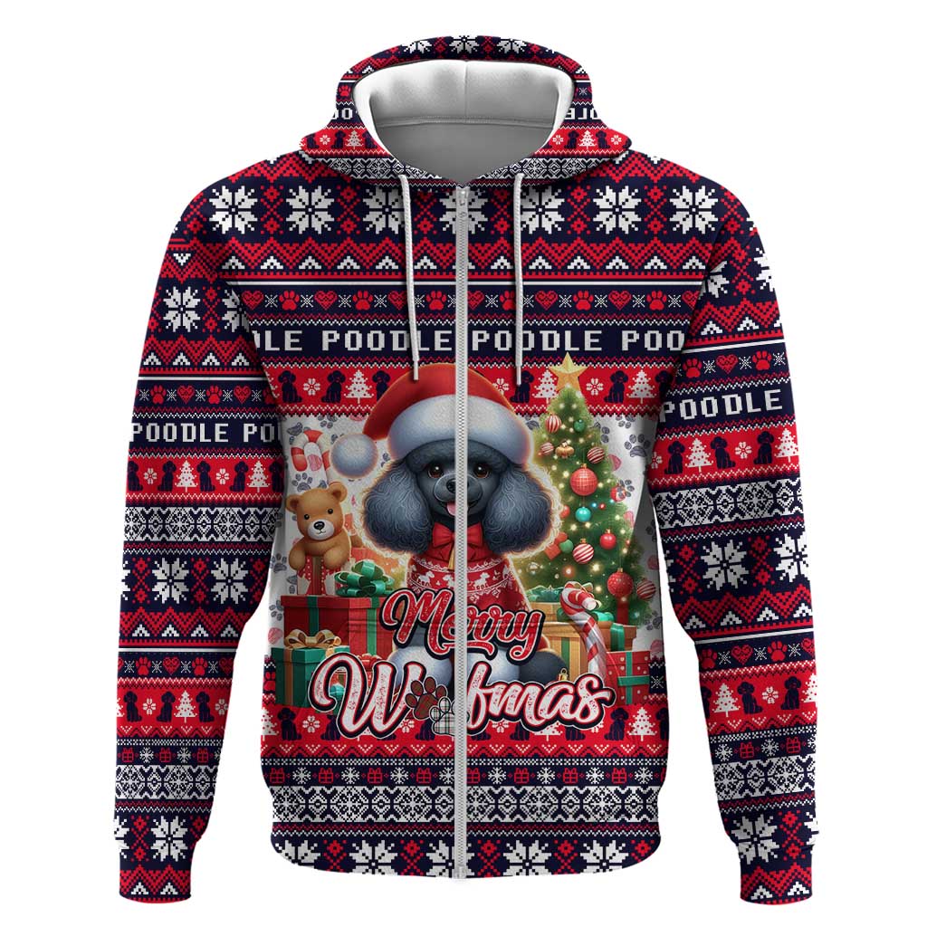 Poodle Merry Woofmas Hoodie Christmas Dog Art Style - Wonder Print Shop