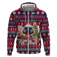 Poodle Merry Woofmas Hoodie Christmas Dog Art Style - Wonder Print Shop