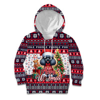 Poodle Merry Woofmas Kid Hoodie Christmas Dog Art Style - Wonder Print Shop
