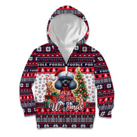 Poodle Merry Woofmas Kid Hoodie Christmas Dog Art Style - Wonder Print Shop