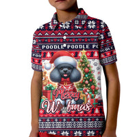 Poodle Merry Woofmas Kid Polo Shirt Christmas Dog Art Style - Wonder Print Shop
