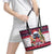 Poodle Merry Woofmas Leather Tote Bag Christmas Dog Art Style - Wonder Print Shop
