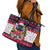Poodle Merry Woofmas Leather Tote Bag Christmas Dog Art Style - Wonder Print Shop