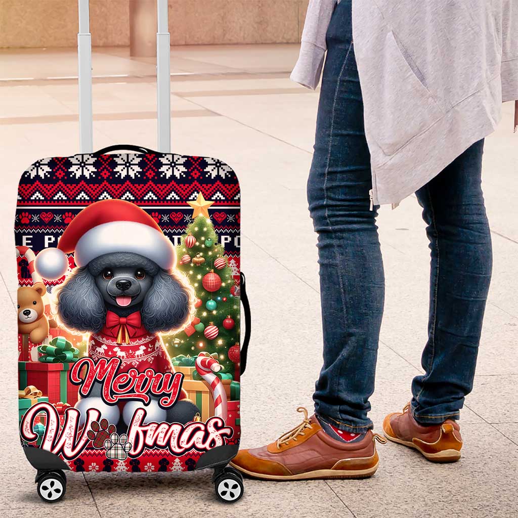 Poodle Merry Woofmas Luggage Cover Christmas Dog Art Style - Wonder Print Shop