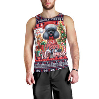 Poodle Merry Woofmas Men Tank Top Christmas Dog Art Style - Wonder Print Shop