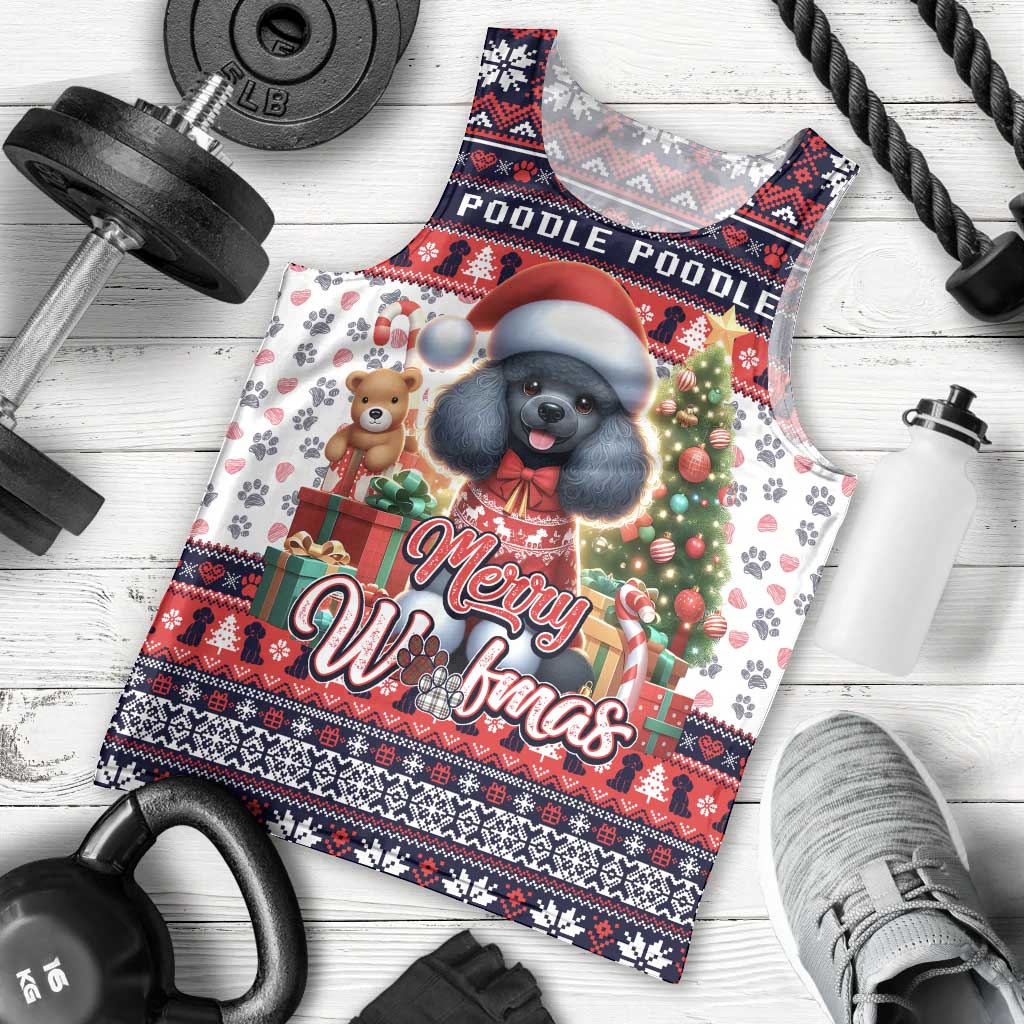 Poodle Merry Woofmas Men Tank Top Christmas Dog Art Style - Wonder Print Shop