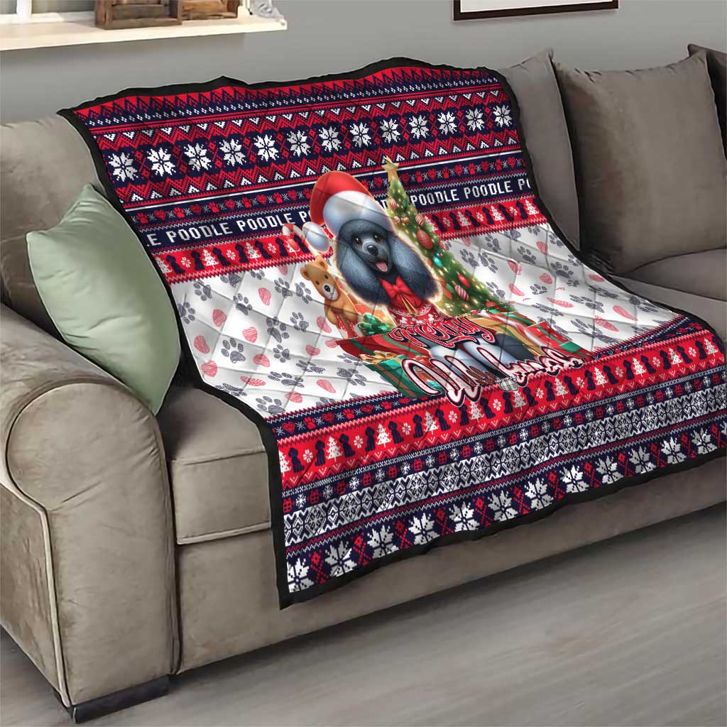 Poodle Merry Woofmas Quilt Christmas Dog Art Style - Wonder Print Shop