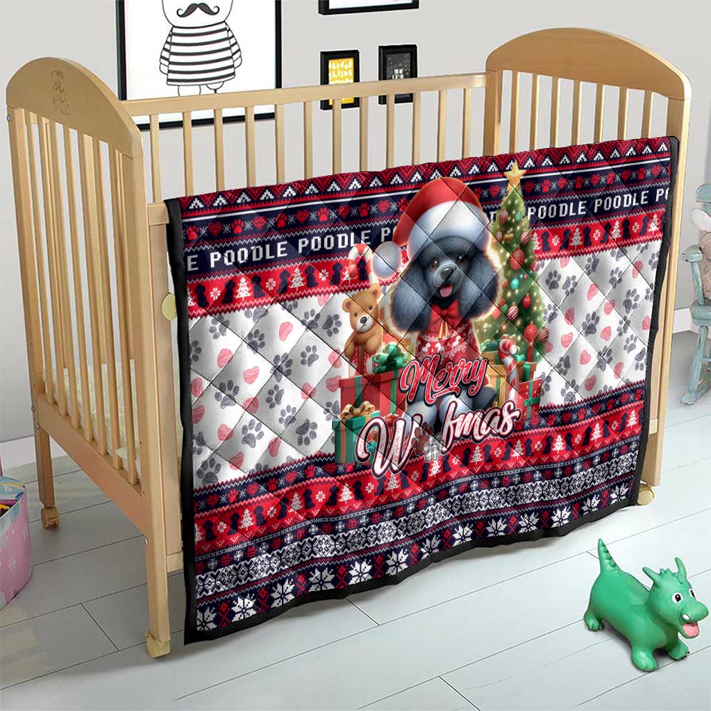 Poodle Merry Woofmas Quilt Christmas Dog Art Style - Wonder Print Shop