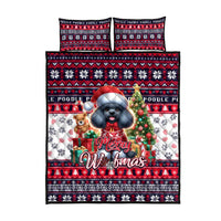 Poodle Merry Woofmas Quilt Bed Set Christmas Dog Art Style - Wonder Print Shop