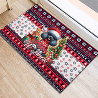 Poodle Merry Woofmas Rubber Doormat Christmas Dog Art Style - Wonder Print Shop