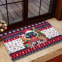 Poodle Merry Woofmas Rubber Doormat Christmas Dog Art Style - Wonder Print Shop