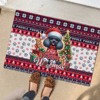 Poodle Merry Woofmas Rubber Doormat Christmas Dog Art Style - Wonder Print Shop