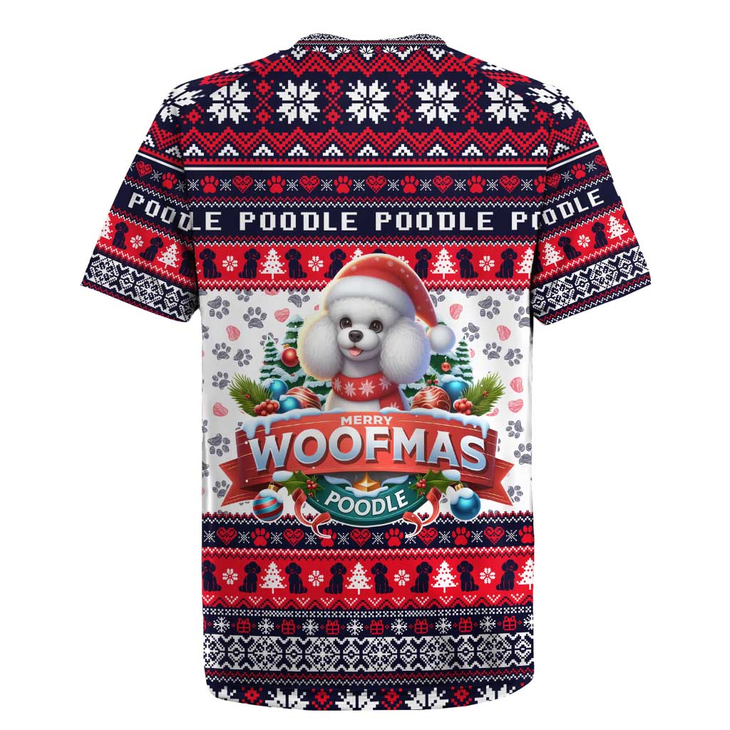 Poodle Merry Woofmas Rugby Jersey Christmas Dog Art Style - Wonder Print Shop