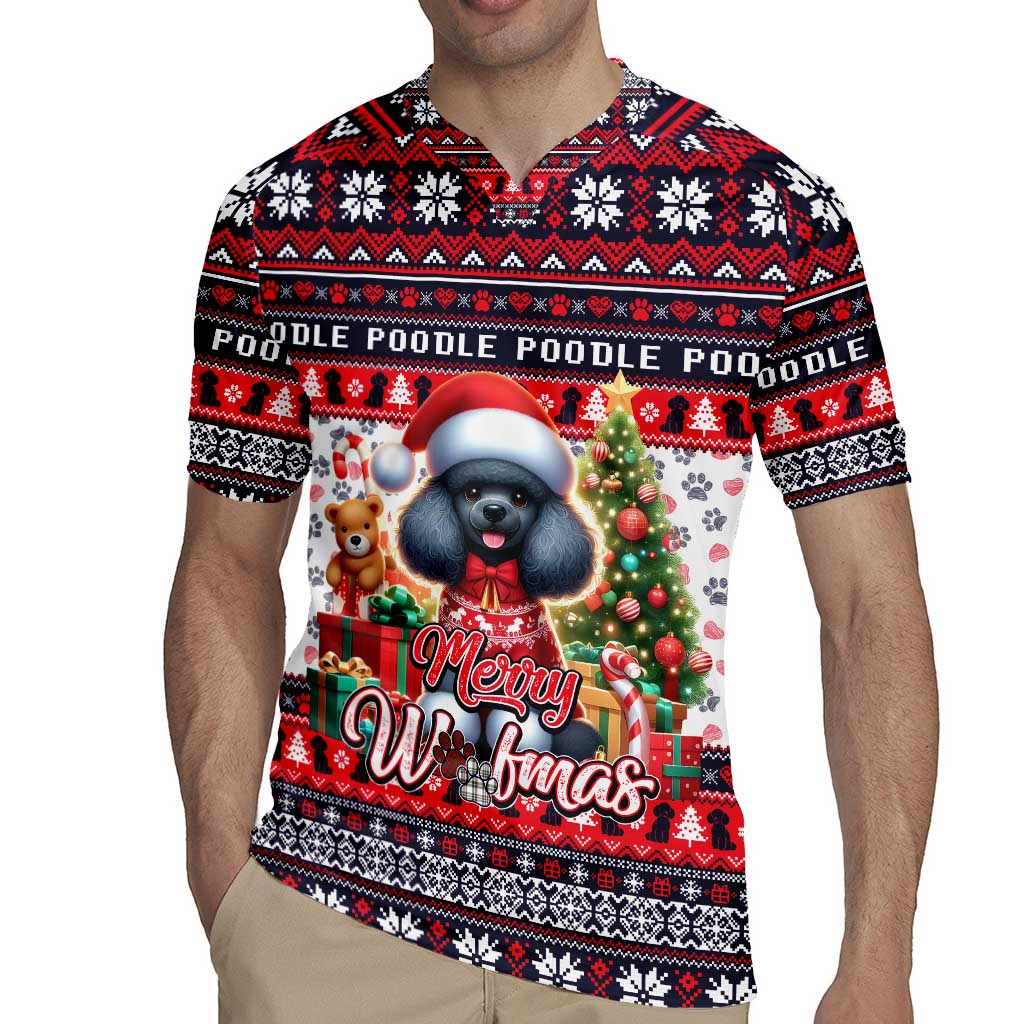 Poodle Merry Woofmas Rugby Jersey Christmas Dog Art Style - Wonder Print Shop