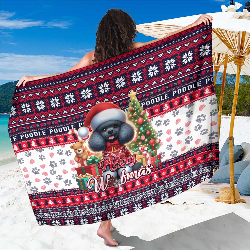 Poodle Merry Woofmas Sarong Christmas Dog Art Style - Wonder Print Shop
