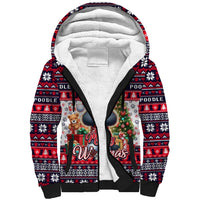 Poodle Merry Woofmas Sherpa Hoodie Christmas Dog Art Style - Wonder Print Shop