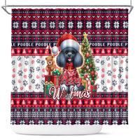 Poodle Merry Woofmas Shower Curtain Christmas Dog Art Style