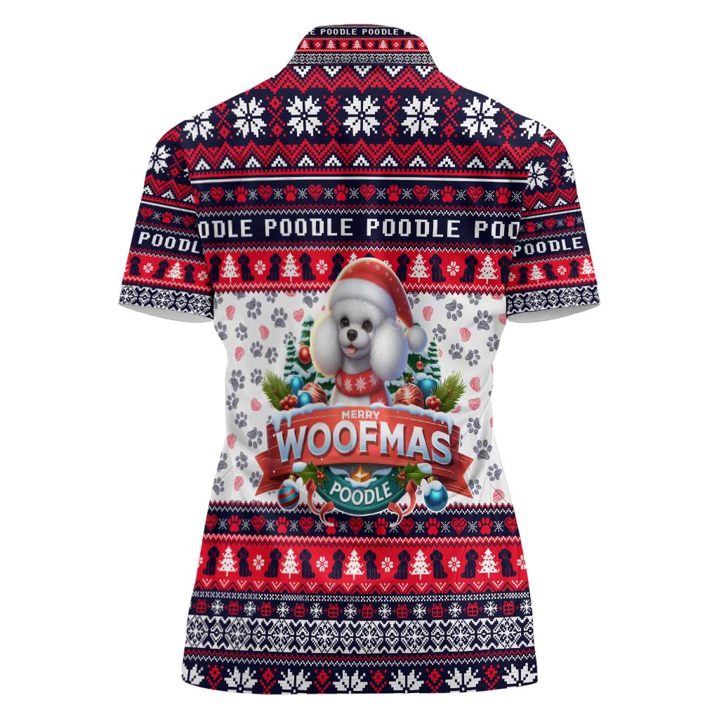 Poodle Merry Woofmas Women Polo Shirt Christmas Dog Art Style - Wonder Print Shop